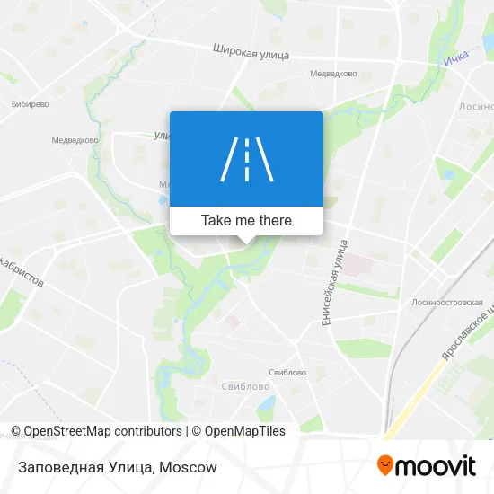 Заповедная Улица map