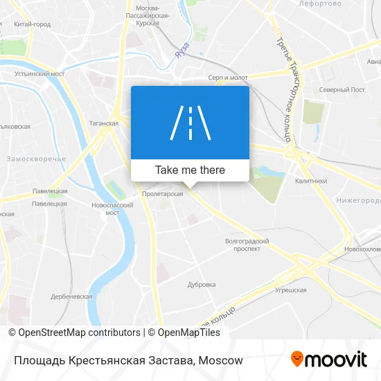 Площадь Крестьянская Застава map