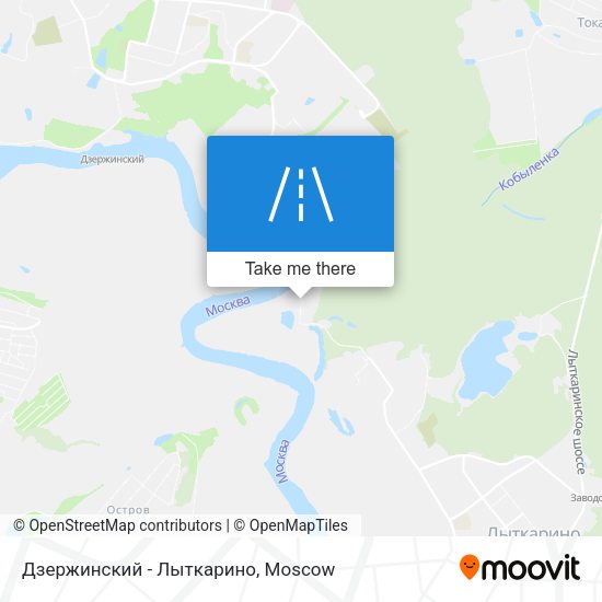 Дзержинский - Лыткарино map