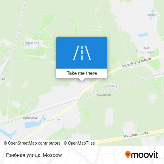 Грибная улица map