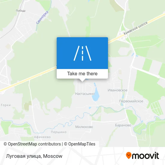 Луговая улица map