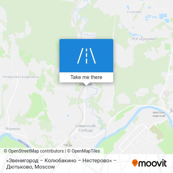 «Звенигород – Колюбакино – Нестерово» – Дютьково map