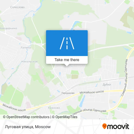 Луговая улица map