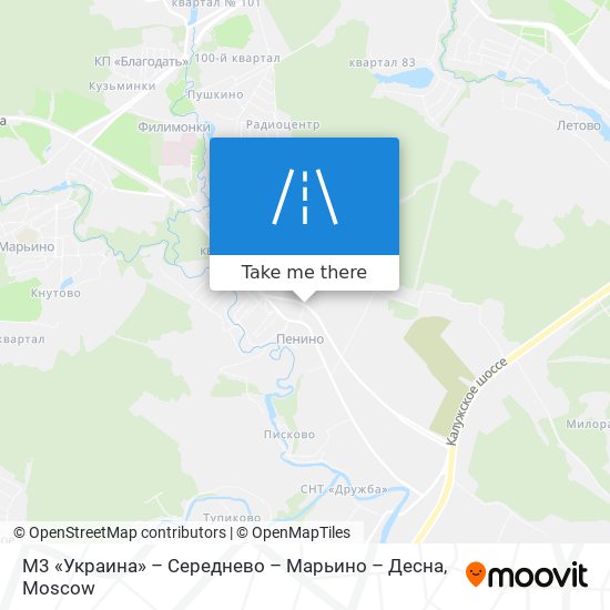 М3 «Украина» – Середнево – Марьино – Десна map