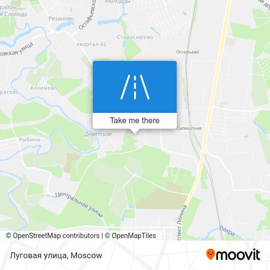 Луговая улица map