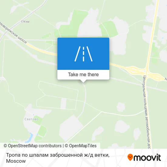 Тропа по шпалам заброшенной ж / д ветки map