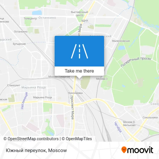 Южный переулок map