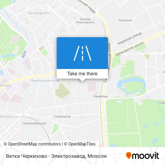 Ветка Черкизово - Электрозавод map