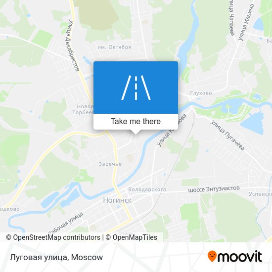 Луговая улица map