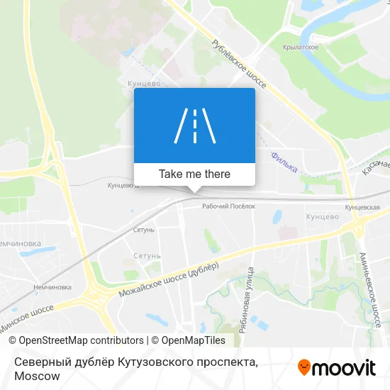 Северный дублёр Кутузовского проспекта map