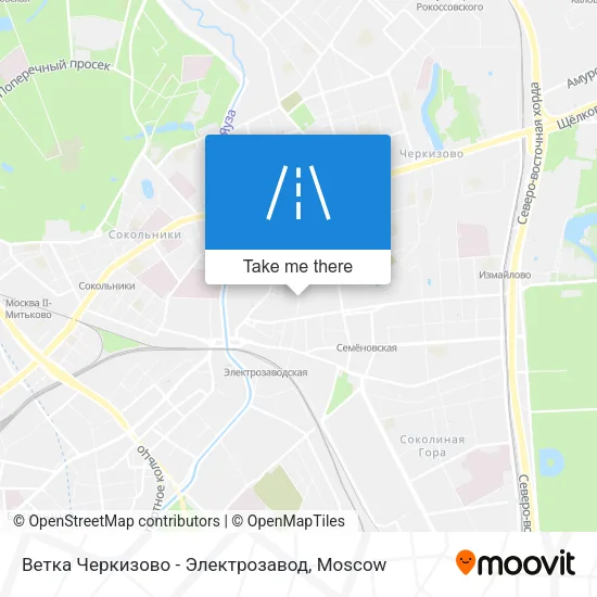 Ветка Черкизово - Электрозавод map