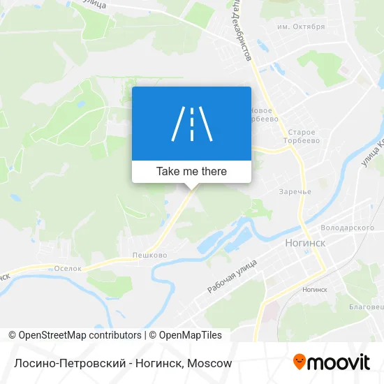 Лосино-Петровский - Ногинск map