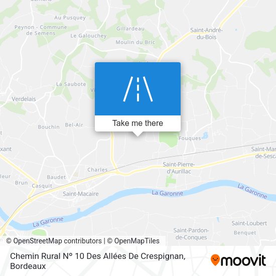 Chemin Rural Nº 10 Des Allées De Crespignan map