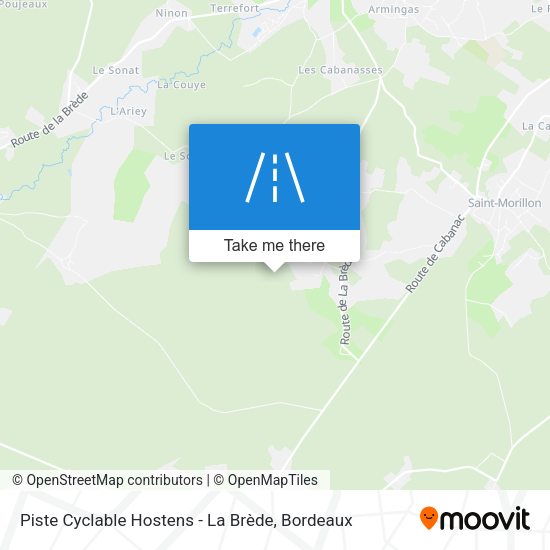Piste Cyclable Hostens - La Brède map