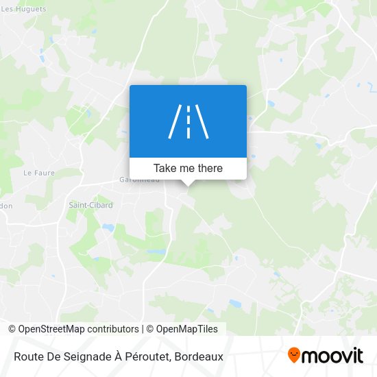 Route De Seignade À Péroutet map