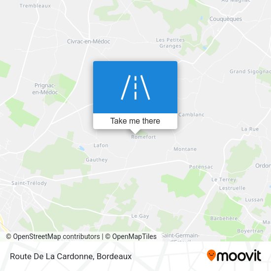 Route De La Cardonne map