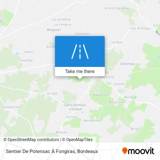 Sentier De Potensac À Fongiras map