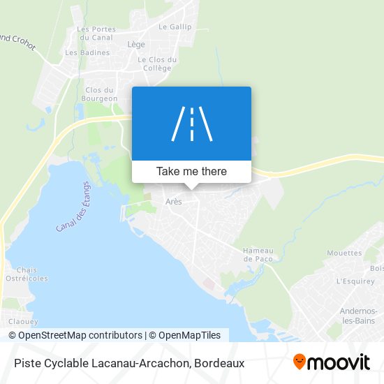 Piste Cyclable Lacanau-Arcachon map