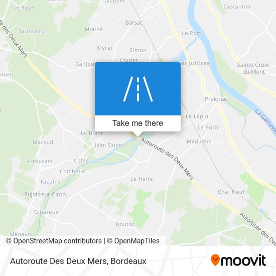 Autoroute Des Deux Mers map