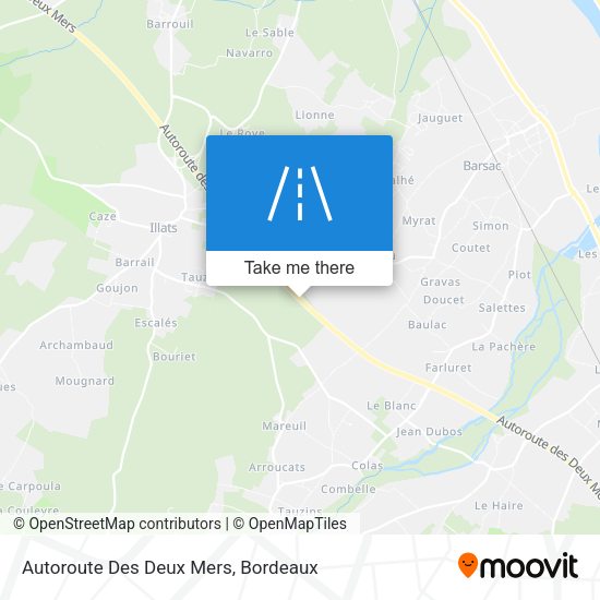 Autoroute Des Deux Mers map