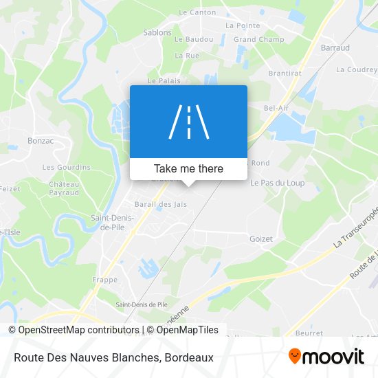 Route Des Nauves Blanches map