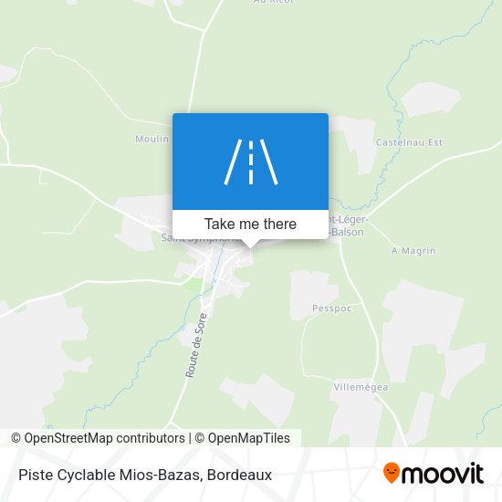 Piste Cyclable Mios-Bazas map