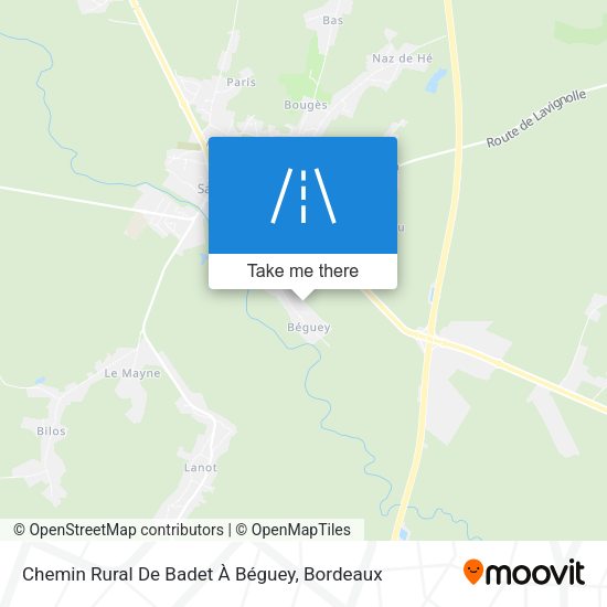 Chemin Rural De Badet À Béguey map