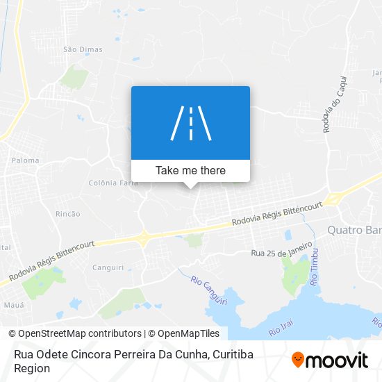 Mapa Rua Odete Cincora Perreira Da Cunha