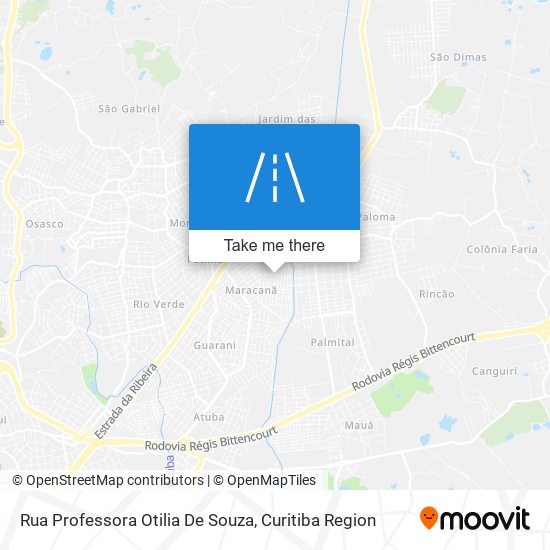 Mapa Rua Professora Otilia De Souza