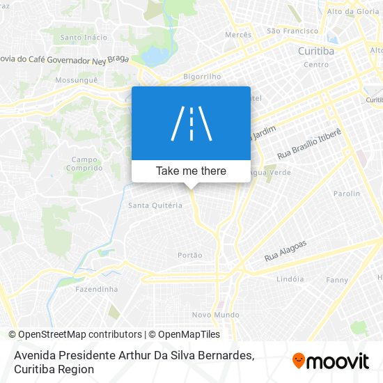 Mapa Avenida Presidente Arthur Da Silva Bernardes