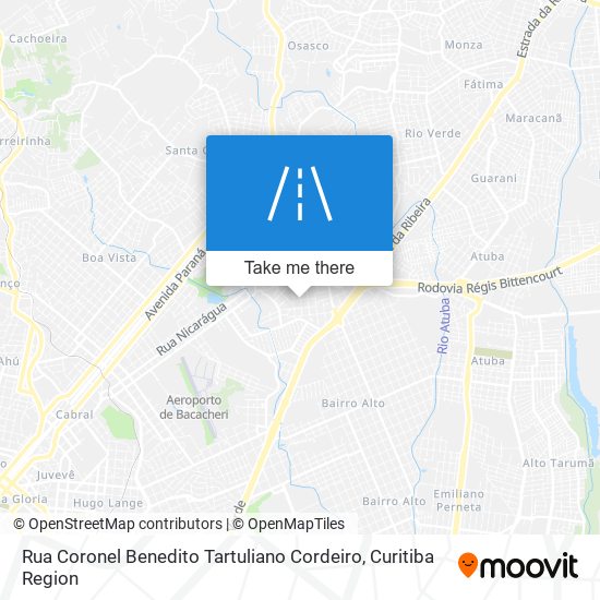 Rua Coronel Benedito Tartuliano Cordeiro map