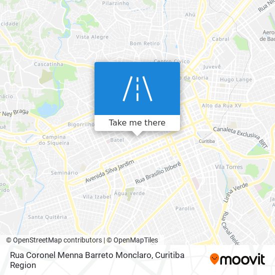 Mapa Rua Coronel Menna Barreto Monclaro