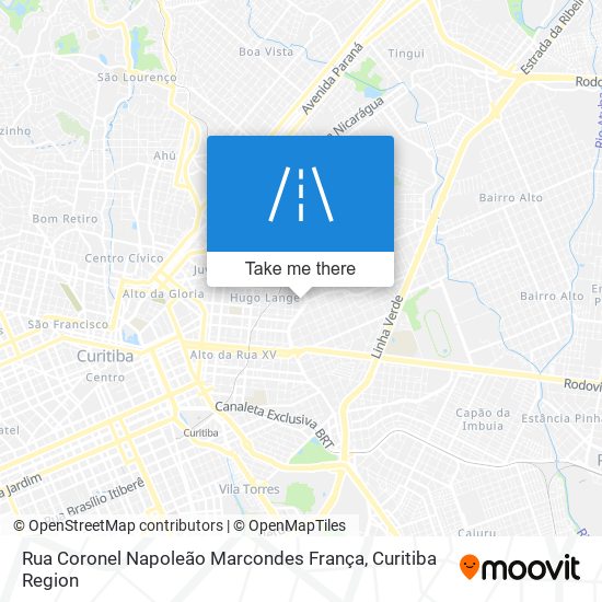 Mapa Rua Coronel Napoleão Marcondes França