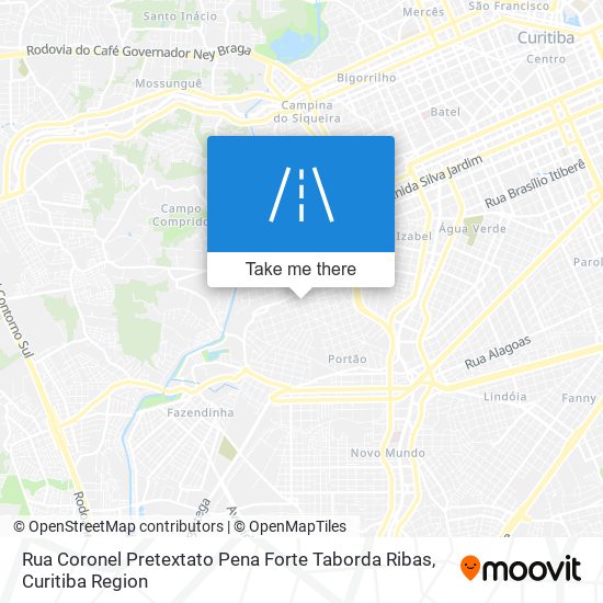 Rua Coronel Pretextato Pena Forte Taborda Ribas map