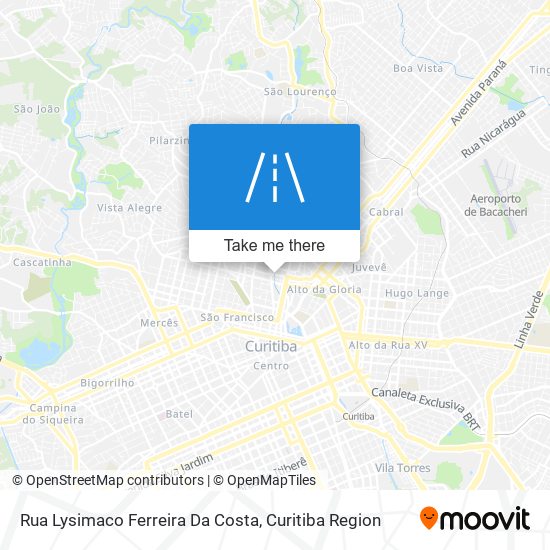 Mapa Rua Lysimaco Ferreira Da Costa