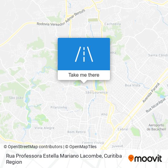 Mapa Rua Professora Estella Mariano Lacombe