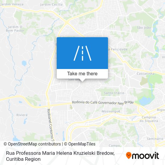 Rua Professora Maria Helena Kruzielski Bredow map