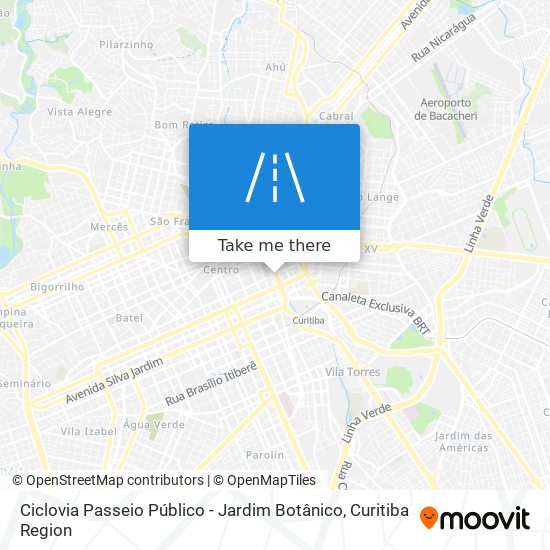 Mapa Ciclovia Passeio Público - Jardim Botânico