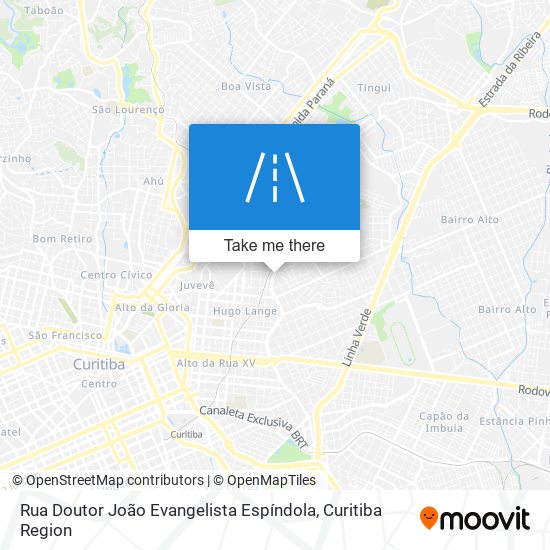 Mapa Rua Doutor João Evangelista Espíndola