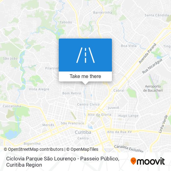 Ciclovia Parque São Lourenço - Passeio Público map