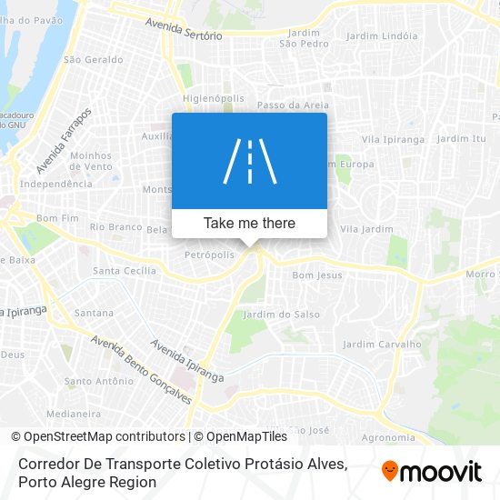 Corredor De Transporte Coletivo Protásio Alves map