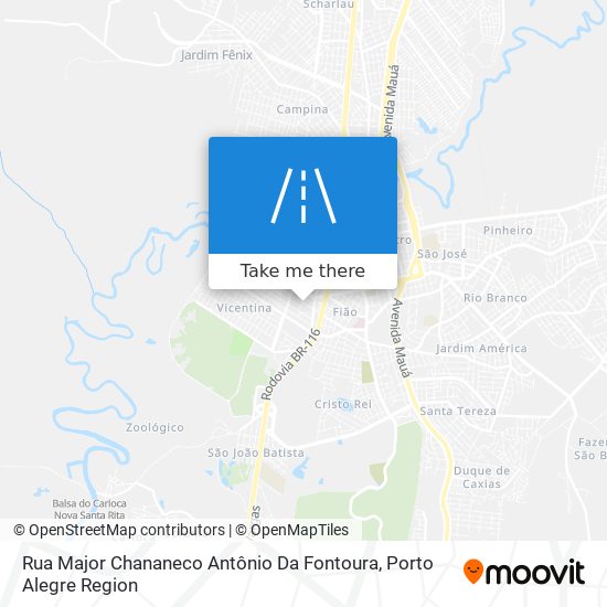 Mapa Rua Major Chananeco Antônio Da Fontoura