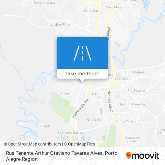 Mapa Rua Tenente Arthur Otaviano Tavares Alves