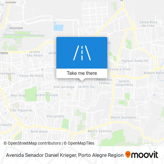 Mapa Avenida Senador Daniel Krieger