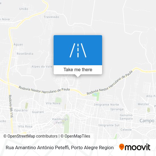 Rua Amantino Antônio Peteffi map