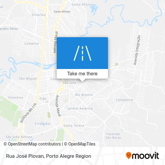 Rua José Piovan map