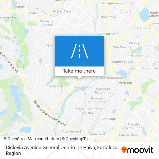 Mapa Ciclovia Avenida General Osório De Paiva