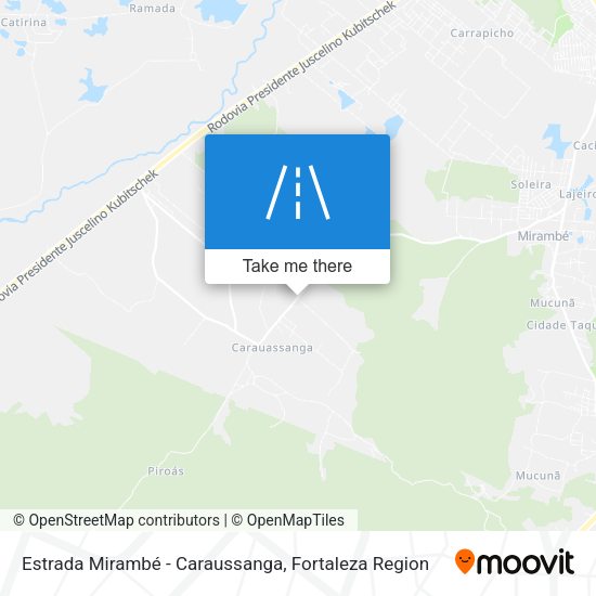 Estrada Mirambé - Caraussanga map