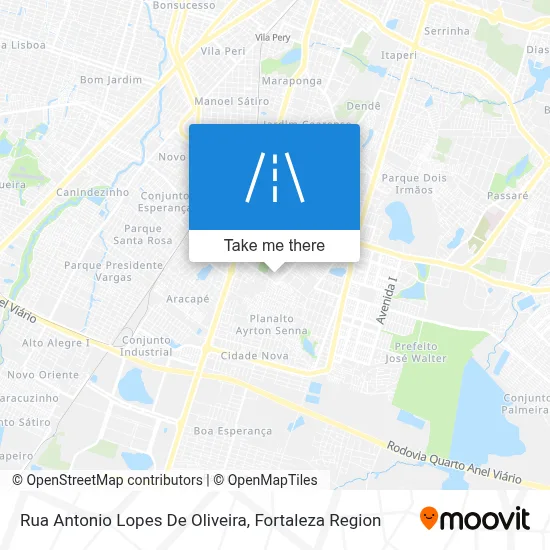 Rua Antonio Lopes De Oliveira map
