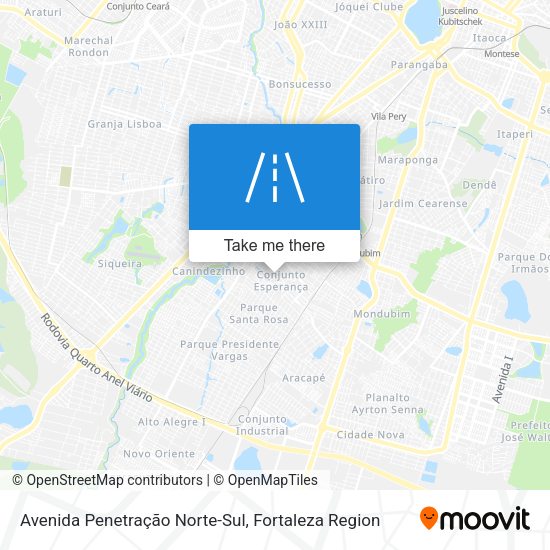 Avenida Penetração Norte-Sul map
